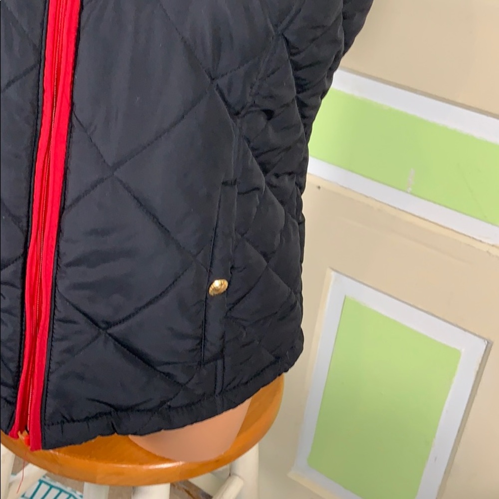 L-LR RALPH LAUREN BLACK RED PUFFER VEST MED - Picture 3 of 7
